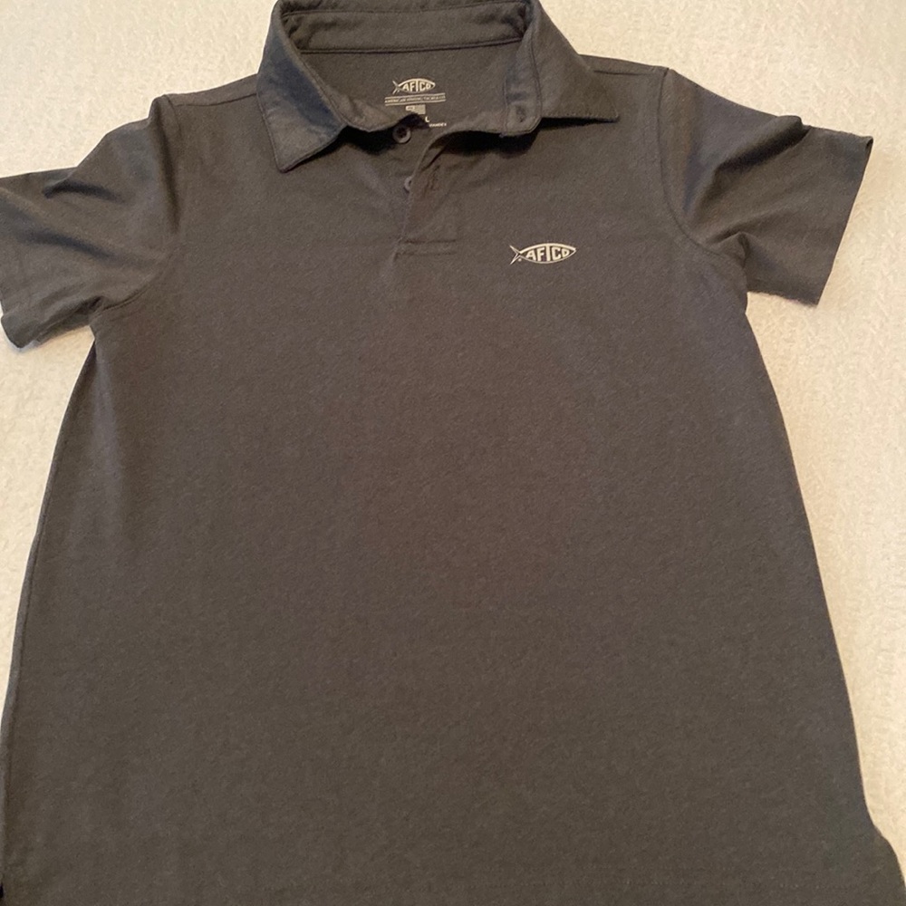 Aftco boys polo shirt, small, gray color VGUC